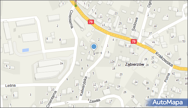 Zabierzów, Kalwaryjska, 4, mapa Zabierzów