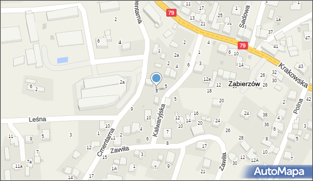 Zabierzów, Kalwaryjska, 8, mapa Zabierzów