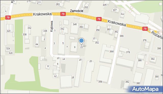 Zabierzów, Kątowa, 11, mapa Zabierzów