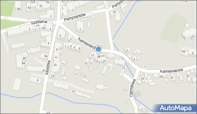 Ząbkowice Śląskie, Kamieniecka, 16, mapa Ząbkowice Śląskie