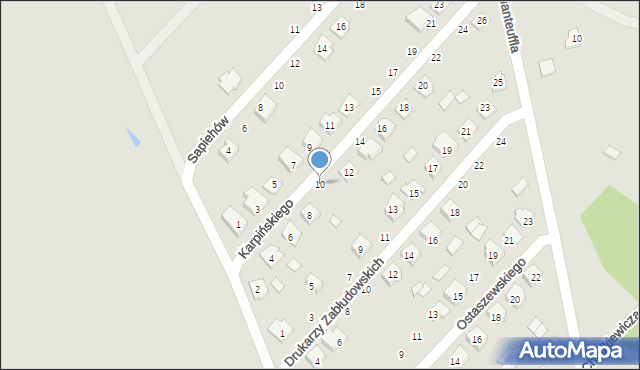 Zabłudów, Karpińskiego Franciszka, 10, mapa Zabłudów