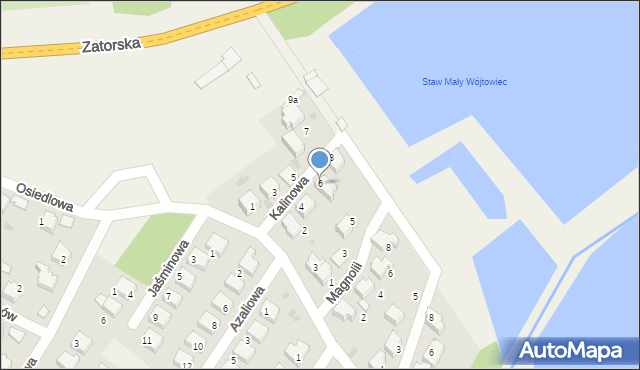 Zaborze, Kalinowa, 6, mapa Zaborze