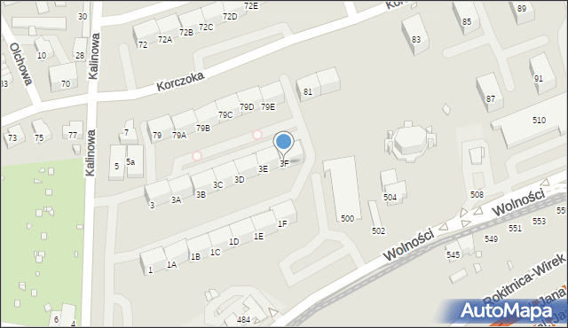Zabrze, Kalinowa, 3F, mapa Zabrza