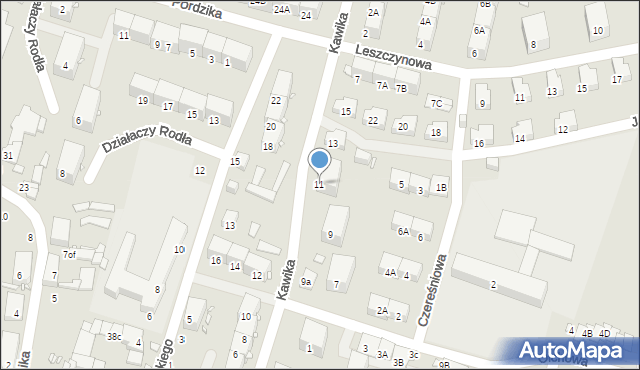 Zabrze, Kawika Adama, 11, mapa Zabrza