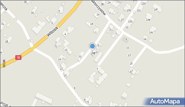 Zabrze, Kasztanowa, 10B, mapa Zabrza