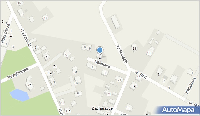 Zacharzyce, Kalinowa, 4, mapa Zacharzyce