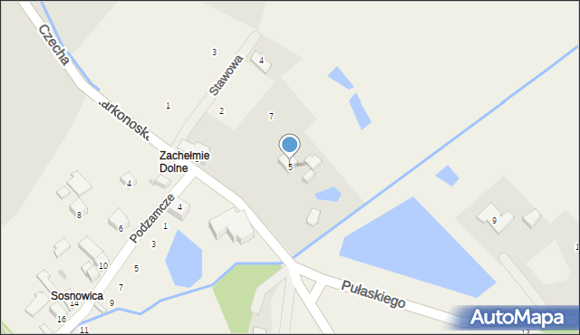 Zachełmie, Karkonoska, 5, mapa Zachełmie