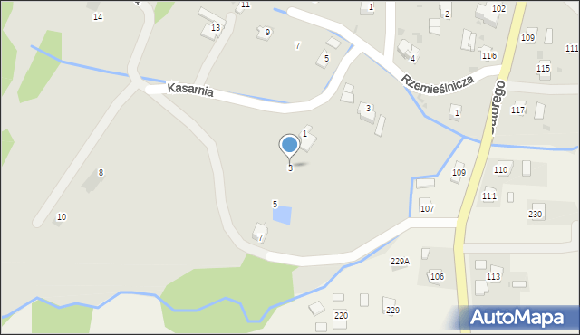 Zagórz, Kasarnia, 3, mapa Zagórz