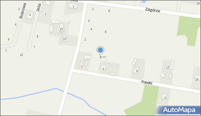 Zagórze, Kawki, 5, mapa Zagórze