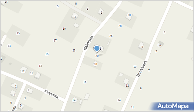 Zagrody, Kalinowa, 20, mapa Zagrody
