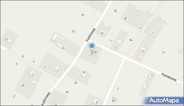Zagrody, Kalinowa, 32, mapa Zagrody