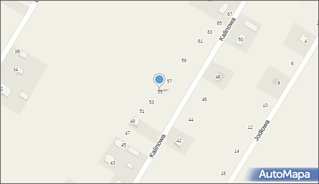Zagrody, Kalinowa, 55, mapa Zagrody