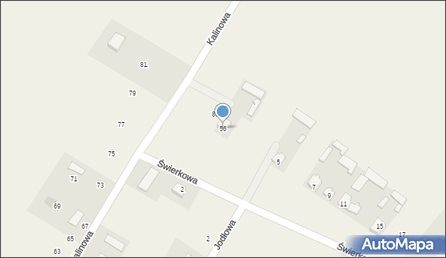 Zagrody, Kalinowa, 56, mapa Zagrody