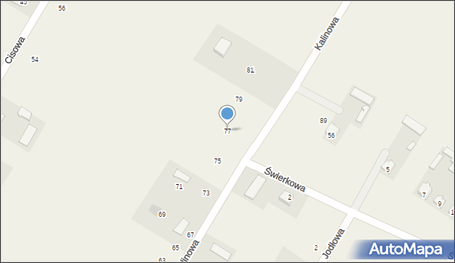 Zagrody, Kalinowa, 77, mapa Zagrody