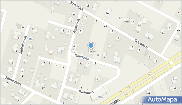 Zagrody, Kalinowa, 10, mapa Zagrody