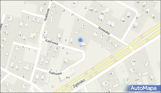 Zagrody, Kalinowa, 4, mapa Zagrody