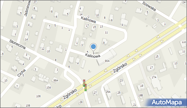 Zagrody, Kalinowa, 7, mapa Zagrody