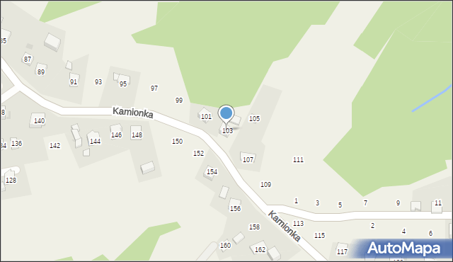 Zakliczyn, Kamionka, 103, mapa Zakliczyn