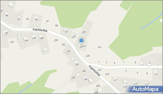 Zakliczyn, Kamionka, 107, mapa Zakliczyn