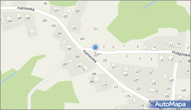 Zakliczyn, Kamionka, 113, mapa Zakliczyn