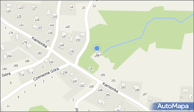 Zakliczyn, Kamionka, 155, mapa Zakliczyn