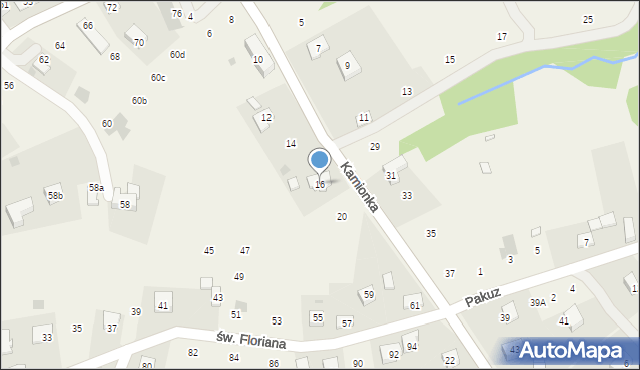 Zakliczyn, Kamionka, 16, mapa Zakliczyn