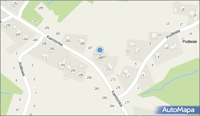 Zakliczyn, Kamionka, 169, mapa Zakliczyn