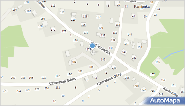 Zakliczyn, Kamionka, 180, mapa Zakliczyn