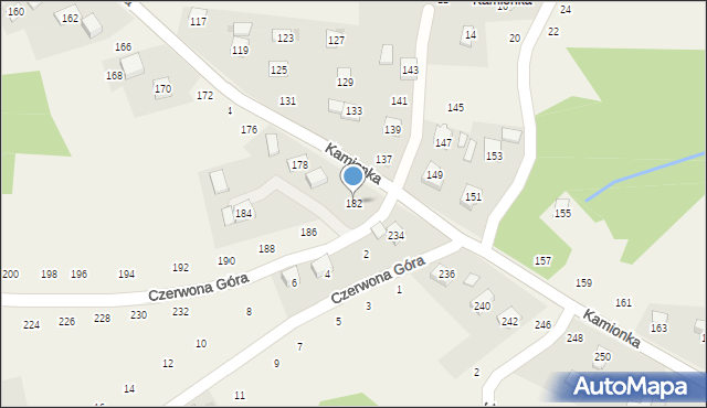 Zakliczyn, Kamionka, 182, mapa Zakliczyn