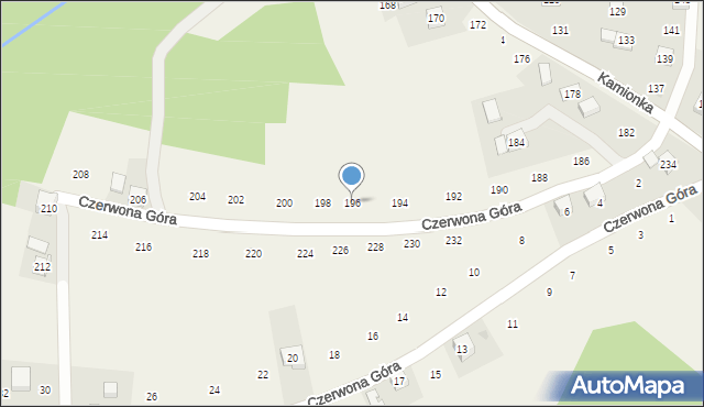 Zakliczyn, Kamionka, 196, mapa Zakliczyn