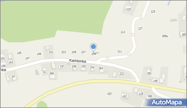 Zakliczyn, Kamionka, 209, mapa Zakliczyn