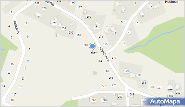 Zakliczyn, Kamionka, 262, mapa Zakliczyn