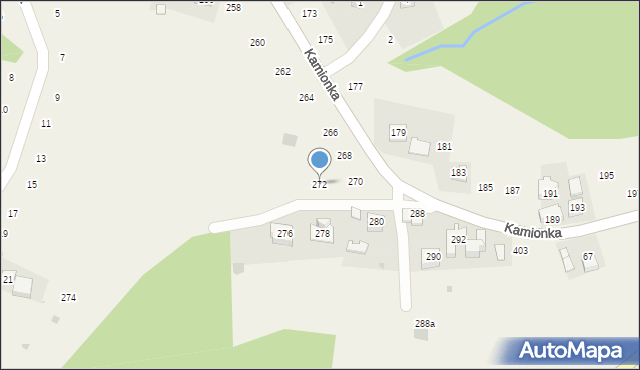 Zakliczyn, Kamionka, 272, mapa Zakliczyn