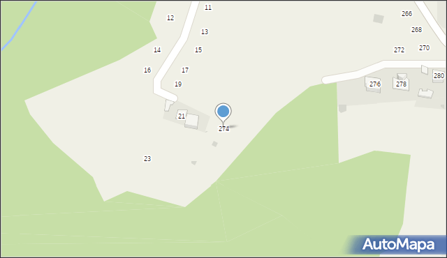 Zakliczyn, Kamionka, 274, mapa Zakliczyn