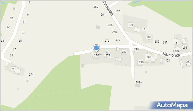 Zakliczyn, Kamionka, 276, mapa Zakliczyn