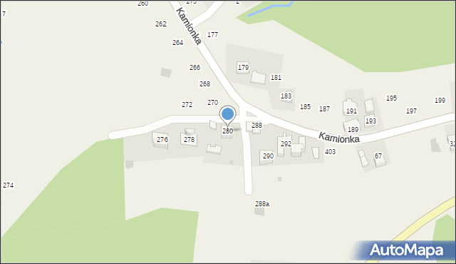 Zakliczyn, Kamionka, 280, mapa Zakliczyn