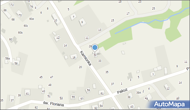 Zakliczyn, Kamionka, 31, mapa Zakliczyn