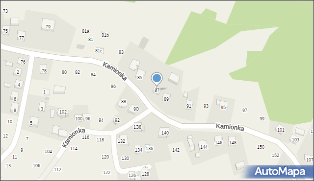 Zakliczyn, Kamionka, 87, mapa Zakliczyn