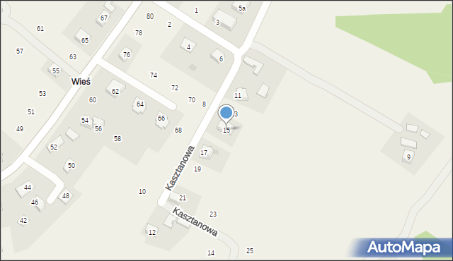 Zakliczyn, Kasztanowa, 15, mapa Zakliczyn
