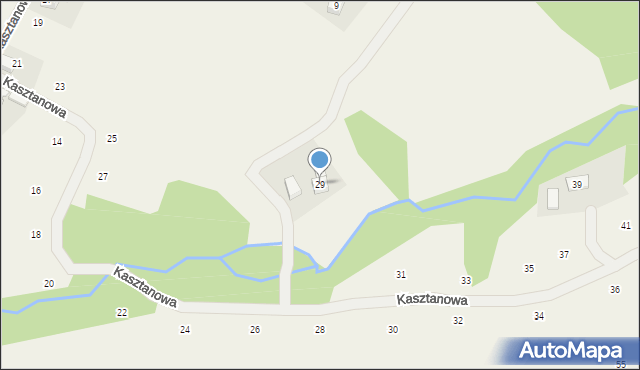 Zakliczyn, Kasztanowa, 29, mapa Zakliczyn