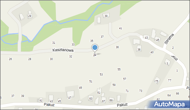 Zakliczyn, Kasztanowa, 34, mapa Zakliczyn