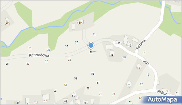 Zakliczyn, Kasztanowa, 36, mapa Zakliczyn