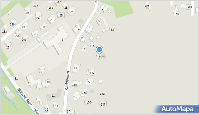 Zakopane, Karłowicza Mieczysława, 11b, mapa Zakopanego