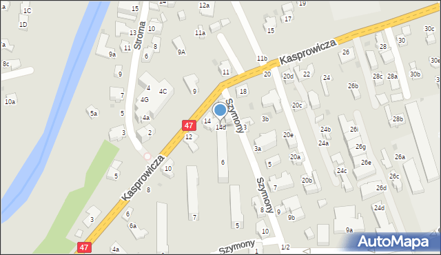 Zakopane, Kasprowicza Jana, 14d, mapa Zakopanego