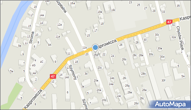 Zakopane, Kasprowicza Jana, 20d, mapa Zakopanego