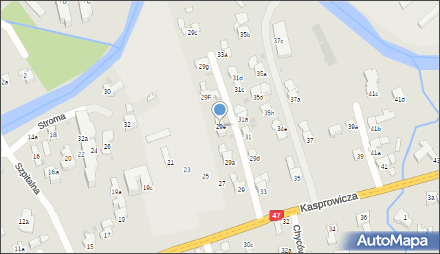 Zakopane, Kasprowicza Jana, 29e, mapa Zakopanego