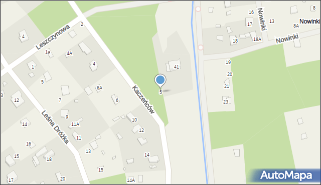 Zalesie Górne, Kaczeńców, 5, mapa Zalesie Górne