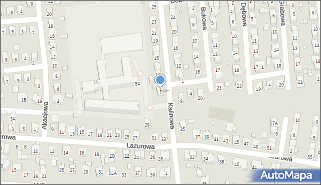 Zamość, Kalinowa, 7, mapa Zamościa