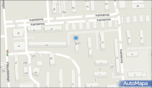 Zamość, Kamienna, 19, mapa Zamościa