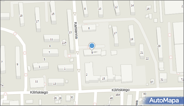 Zamość, Kamienna, 4, mapa Zamościa